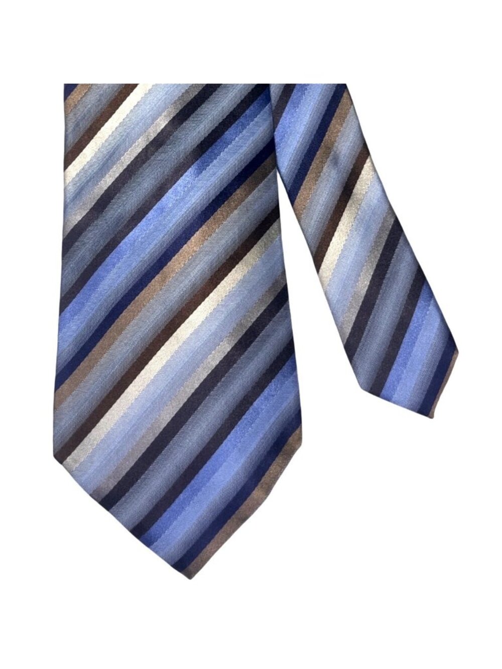 Kenneth Cole Reaction Designer Striped Tie Blue Gray Black Copper Gold (3/$15) - Picture 1 of 8